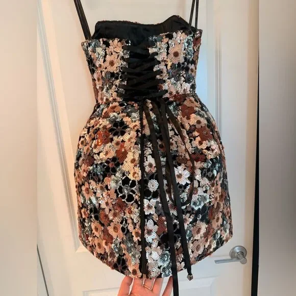 NWOT Bronx and Banco Maraya Sequin Strapless Mini Dress in Multi - Picture 12 of 14